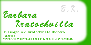 barbara kratochvilla business card